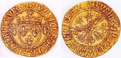 Demi écu d'or au soleil de Bretagne pour Louis XII (1499 - 1507)